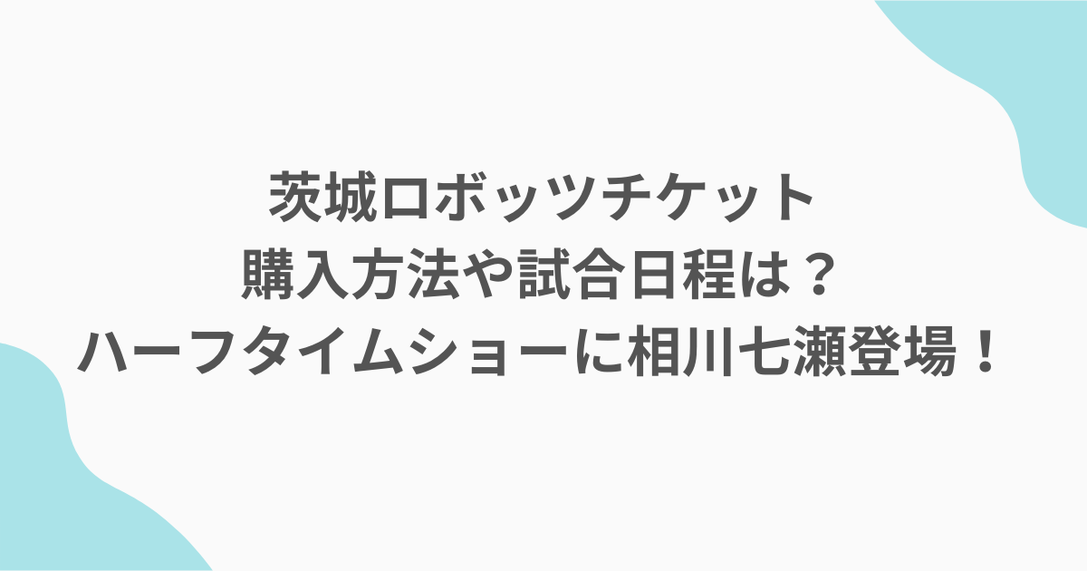 茨城ロボッツチケット購入方法や試合日程は？ハーフタイムショーに相川七瀬登場！